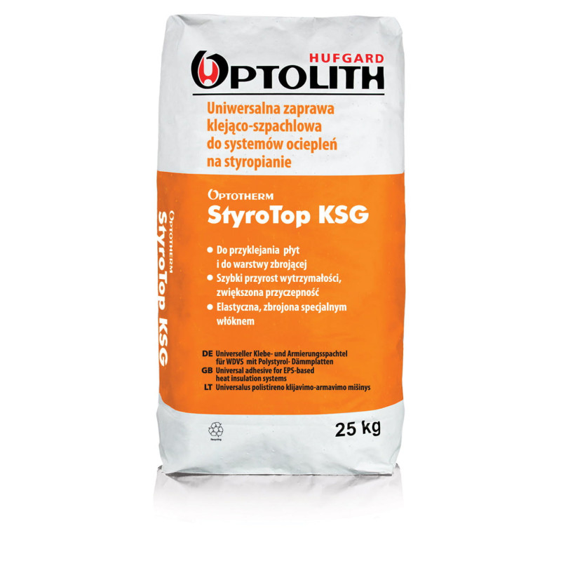 OPOLITH Uniwersalny klej do systemów ociepleń na styropianie Optotherm StyroTop KSG (25 kg)
