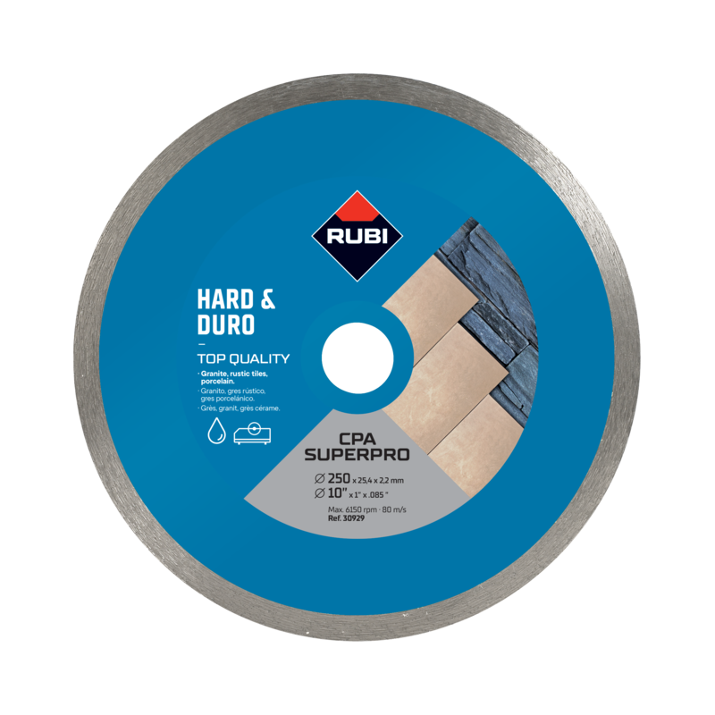 Tarcza diamentowa do materiałów twardych, obrzeże CIĄGŁE CPA 250 SUPERPRO