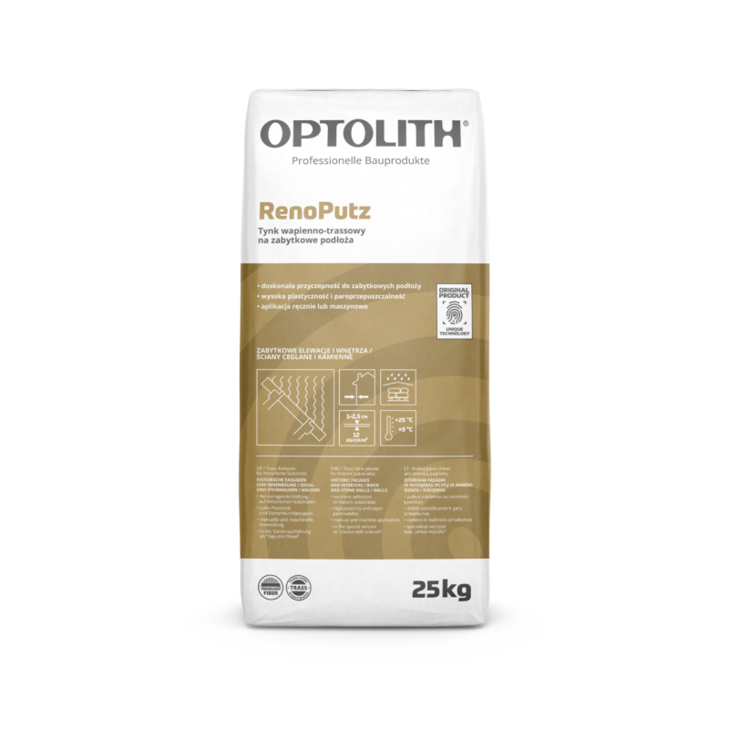 Historyczna zaprawa wapienno-trassowa RenoPutz (25 kg)
