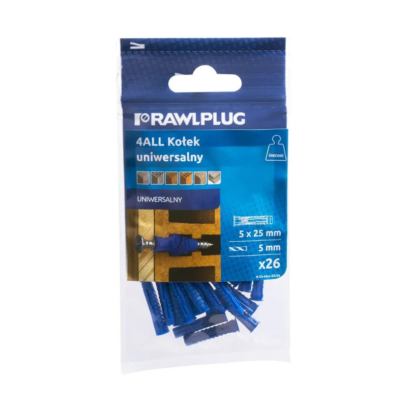 RAWLPLUG Kołek uniwersalny 4ALL 5x25 mm - worek foliowy - 26 szt.