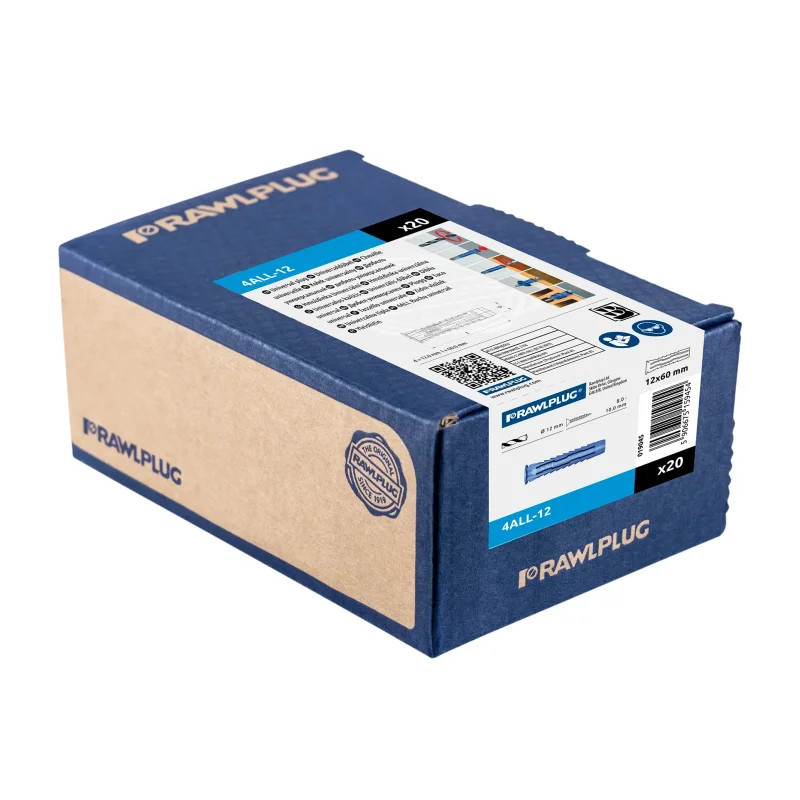 RAWLPLUG Kołek uniwersalny 4ALL 12x60 mm - opakowanie kartonowe - 20 szt.