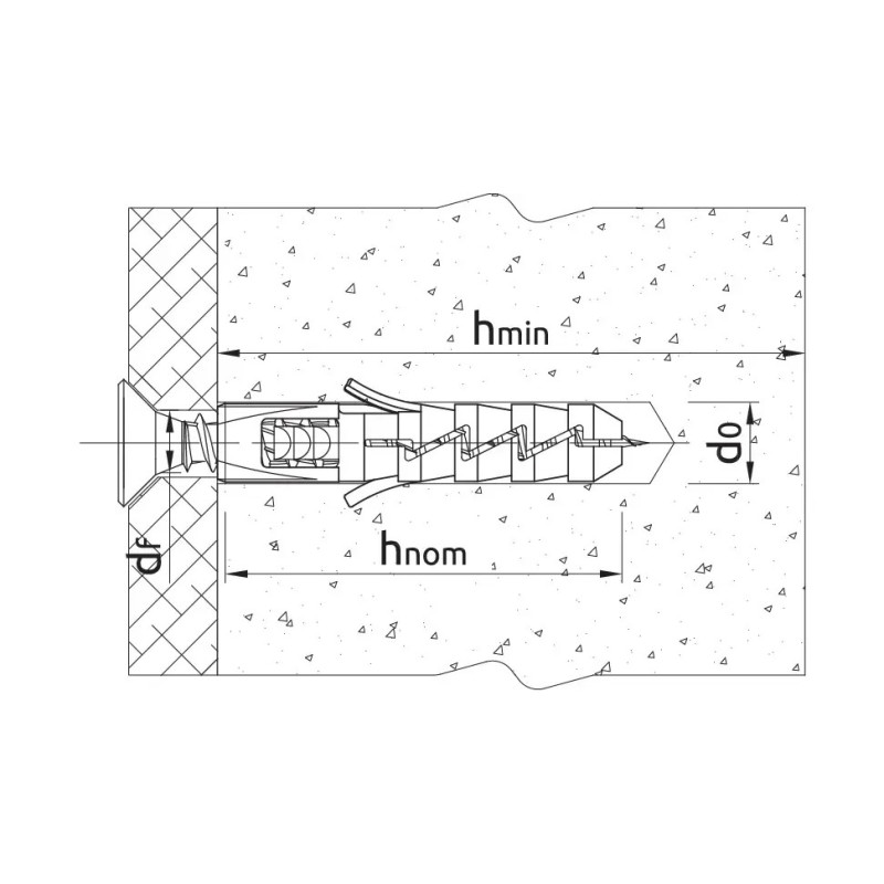 KOELNER Kołek rozporowy FIX 6x30 mm z wkrętem 3,5x30 mm - blister - 12 szt.