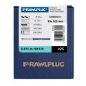 RAWLPLUG Kołek ramowy z kołnierzem z ocynkowanym wkrętem z łbem heksagonalnym R-FF1 10x120  mm - opakowanie kartonowe - 25 szt.