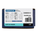 RAWLPLUG Kołek ramowy z kołnierzem z ocynkowanym wkrętem z łbem heksagonalnym R-FF1 10x200  mm - opakowanie kartonowe - 25 szt.