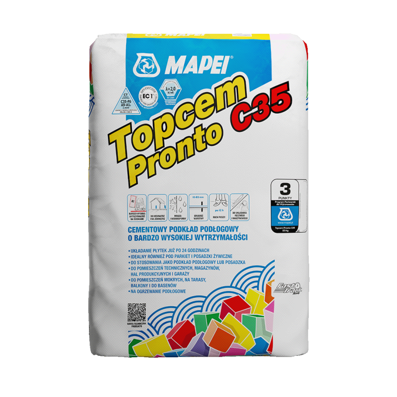 MAPEI Szybki cementowy podkład podłogowy o bardzo wysokiej wytrzymałości Topcem Pronto C35 (25 kg)