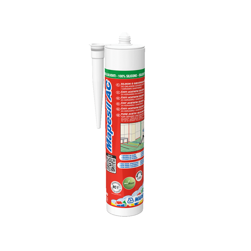 MAPEI Silikon bez rozpuszczalników i bez wypełniaczy MAPESIL AC lukrecja 310 ml