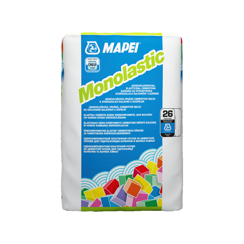 MAPEI Jednoskładnikowa elastyczna zaprawa hydroizolacyjna na bazie cementu MONOLASTIC 20 kg