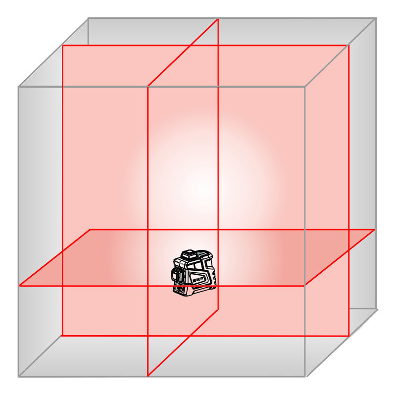PRO Laser płaszczyznowy PRO LK-360.3D (czerwona wiązka)
