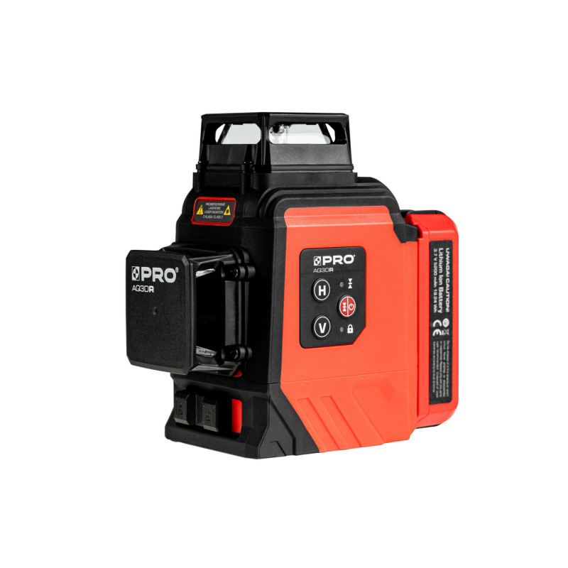 PRO Laser wieloliniowy PRO-AQ3DR (czerwona wiązka) Zestaw PLUS