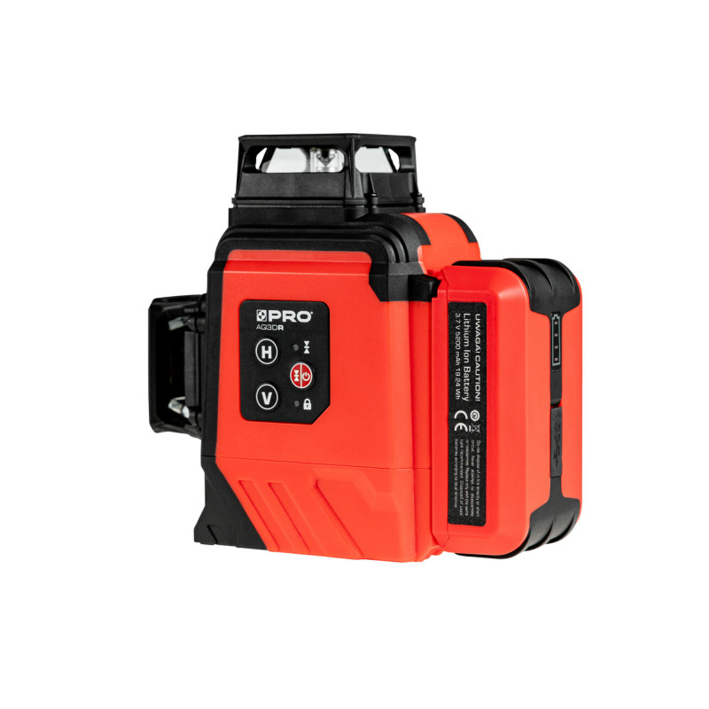 PRO Laser wieloliniowy PRO-AQ3DR (czerwona wiązka) Zestaw PLUS