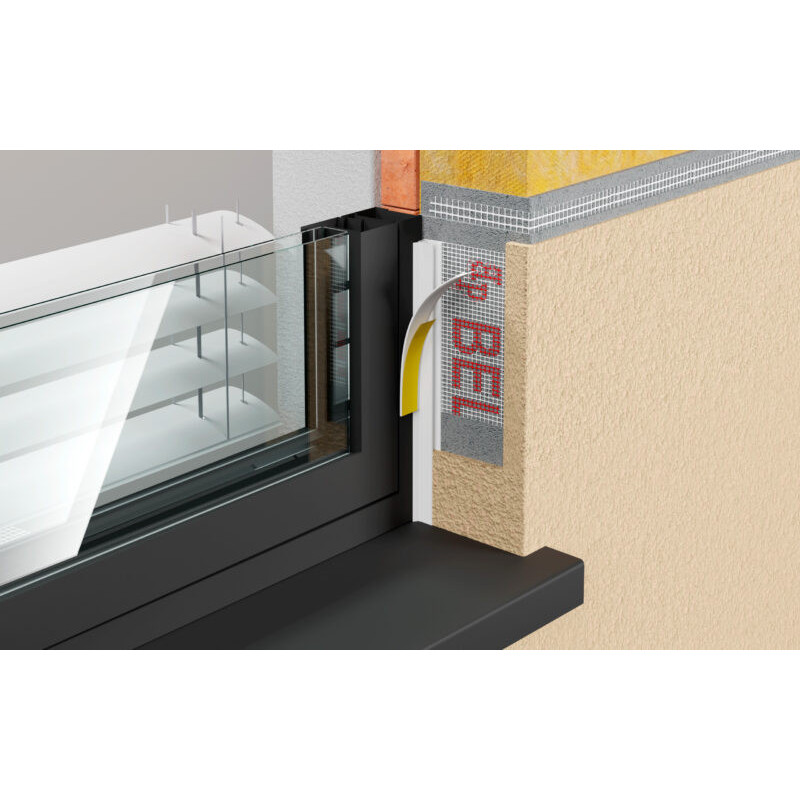 BELLA PLAST BP13 MINI U listwy pcv do okien z siatką i uszczelką ciemny szary 2,5m/6mm 30 szt.