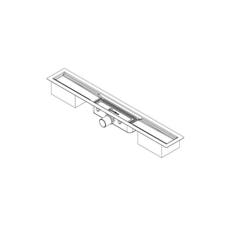 MAPEI Korpus odpływu z syfonem - odpływ liniowy do prysznica bez brodzika PP DRAIN AQUA 80 cm