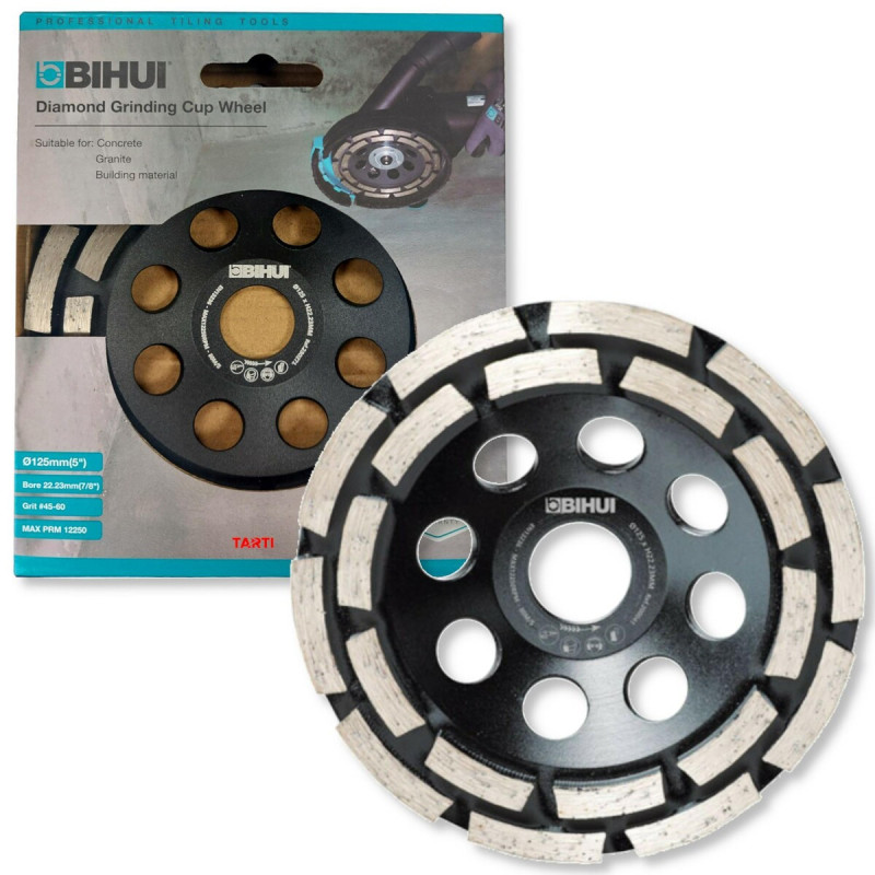 BIHUI Tarcza Diamentowa 125mm dwurzędowa do szlifowania betonu
