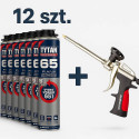 ZESTAW TYTAN Piana pistoletowa Tytan Professional 65 12 szt./karton + FISHER Pistolet do piany PUP M3 1 szt.