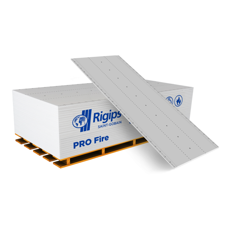 RIGIPS  Płyta gipsowo-kartonowa odporna na wysokie temperatury PRO Fire typ F 1200x2600x12,5