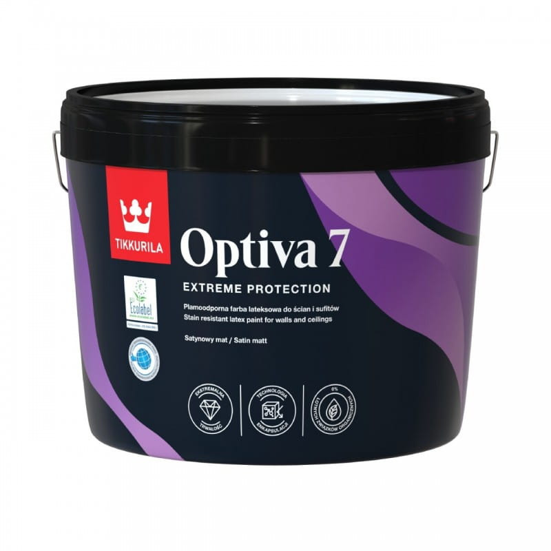 TIKKURILA Lateksowa farba akrylowo-kompozytowa satynowo-matowa Optiva Satin Matt [7] (farba mieszalnikowa 2,7 l)
