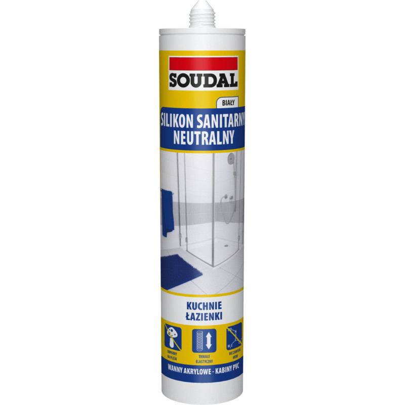 SOUDAL Silikon sanitarny neutralny (biały 280 ml)