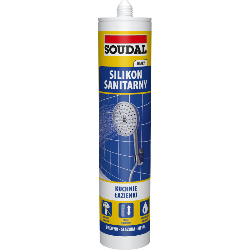 SOUDAL Silikon sanitarny o utwardzaniu kwaśnym (biały 280 ml)