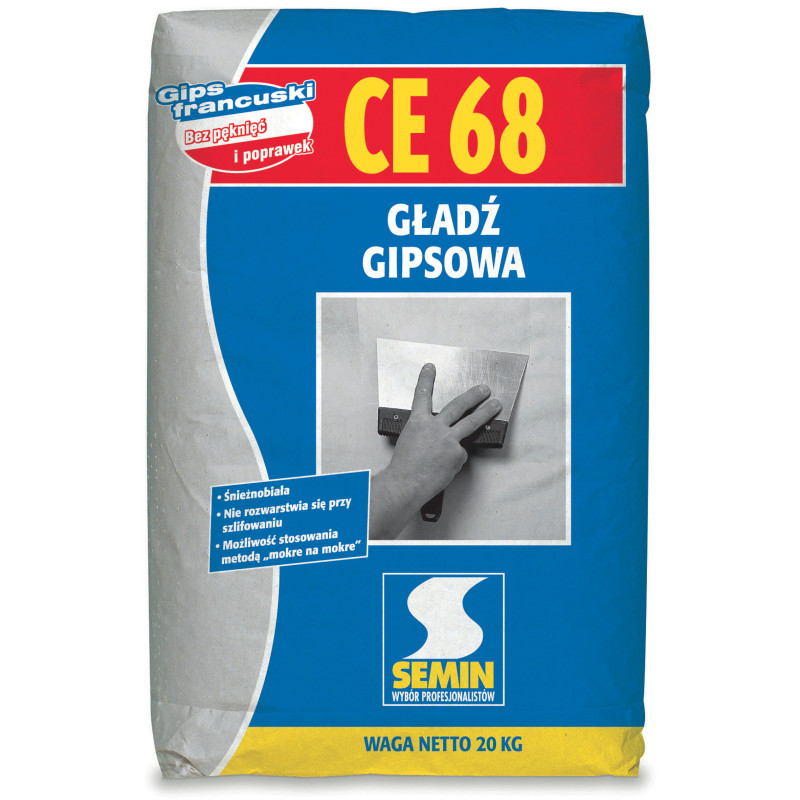 SEMIN Gładź gipsowa do wyrównywania powierzchni CE 68 (20 kg)