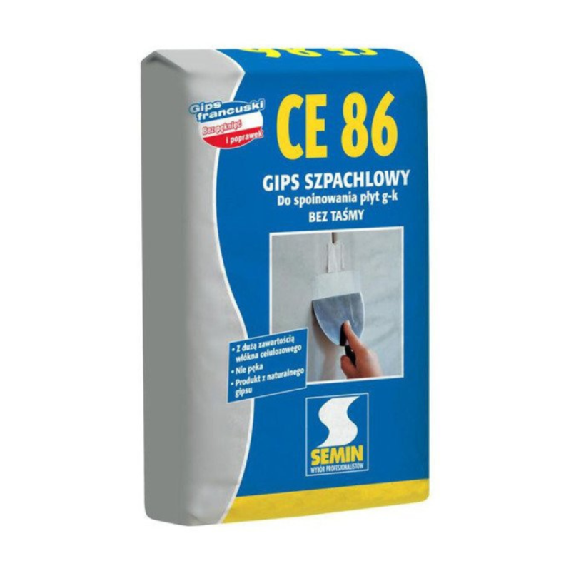 SEMIN Gips szpachlowy do łączenia płyt g-k, bez taśmy CE 86 (20 kg)