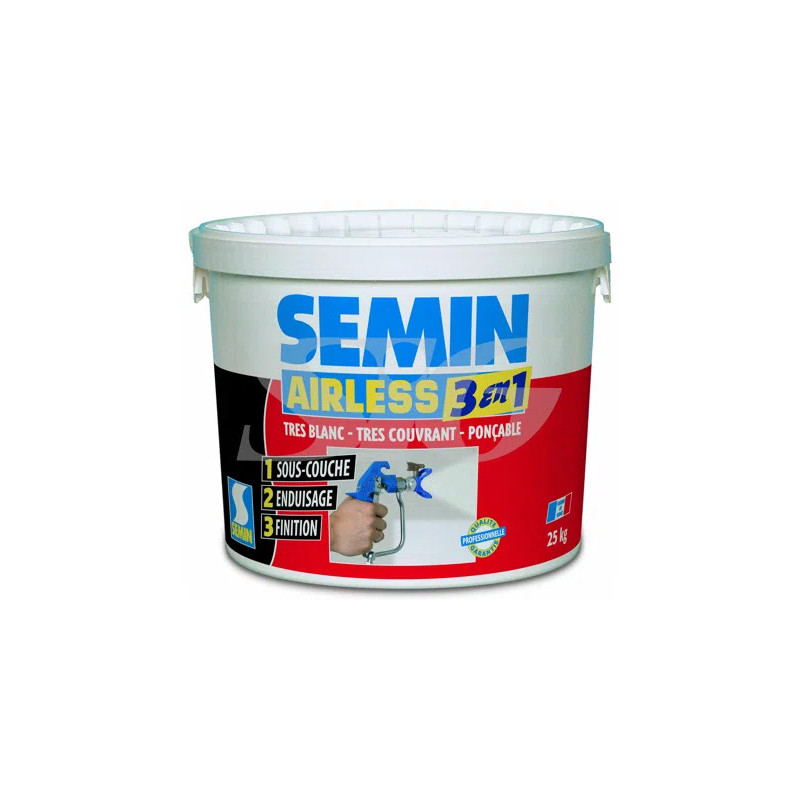 SEMIN Gotowa Gładź Maszynowa AIRLESS 3 w 1 gładź+grunt+farba (25 kg)
