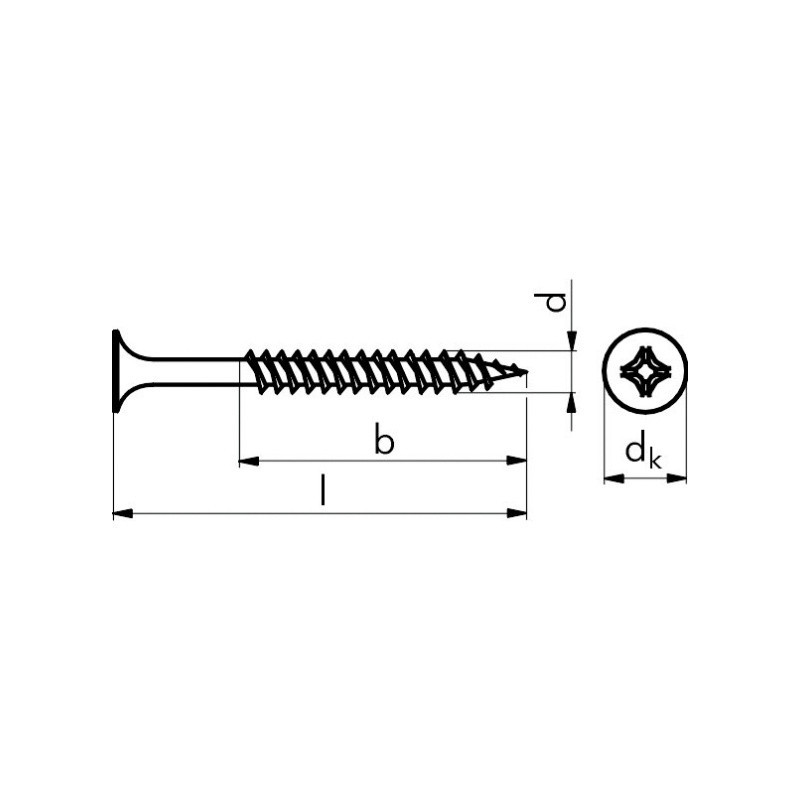 ACP Wkręty do płyty K-G 3,6x25 d/metalu (1000szt/op) na taśmie samogwintujący, gwint drobnozwojowy