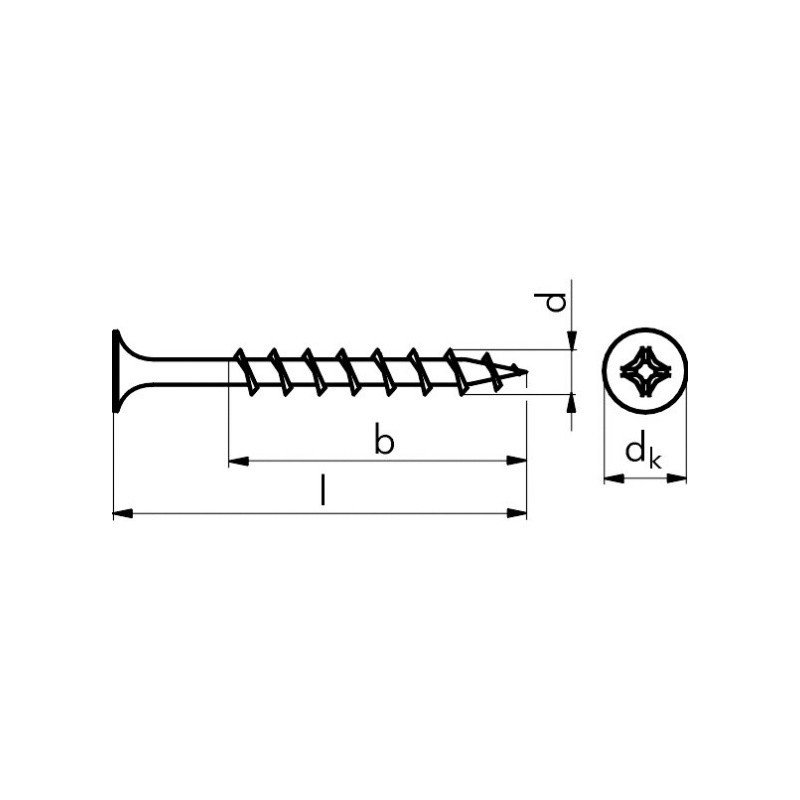 Wkręty do płyty K-G EN 14566, klasa 48, THN, z końcówką igłową, 3,9x35 THN (1000szt/op)