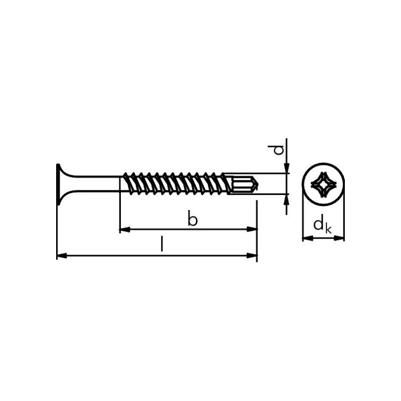 ACP Wkręty do płyt gipsowo-kartonowych z końcówką wiertarską 3,5x45 mm