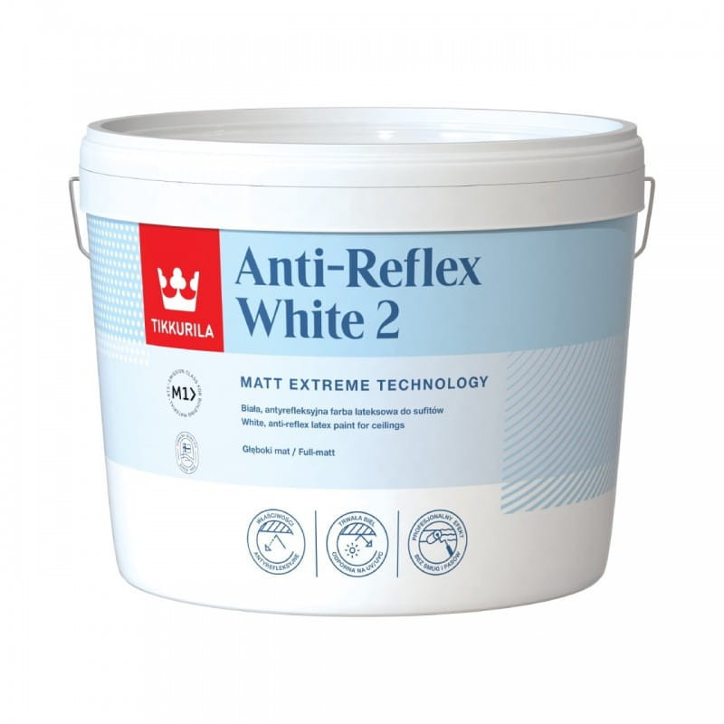 TIKKURILLA Antyrefleksyjna farba lateksowa Anti-Reflex White 2 (10 l)